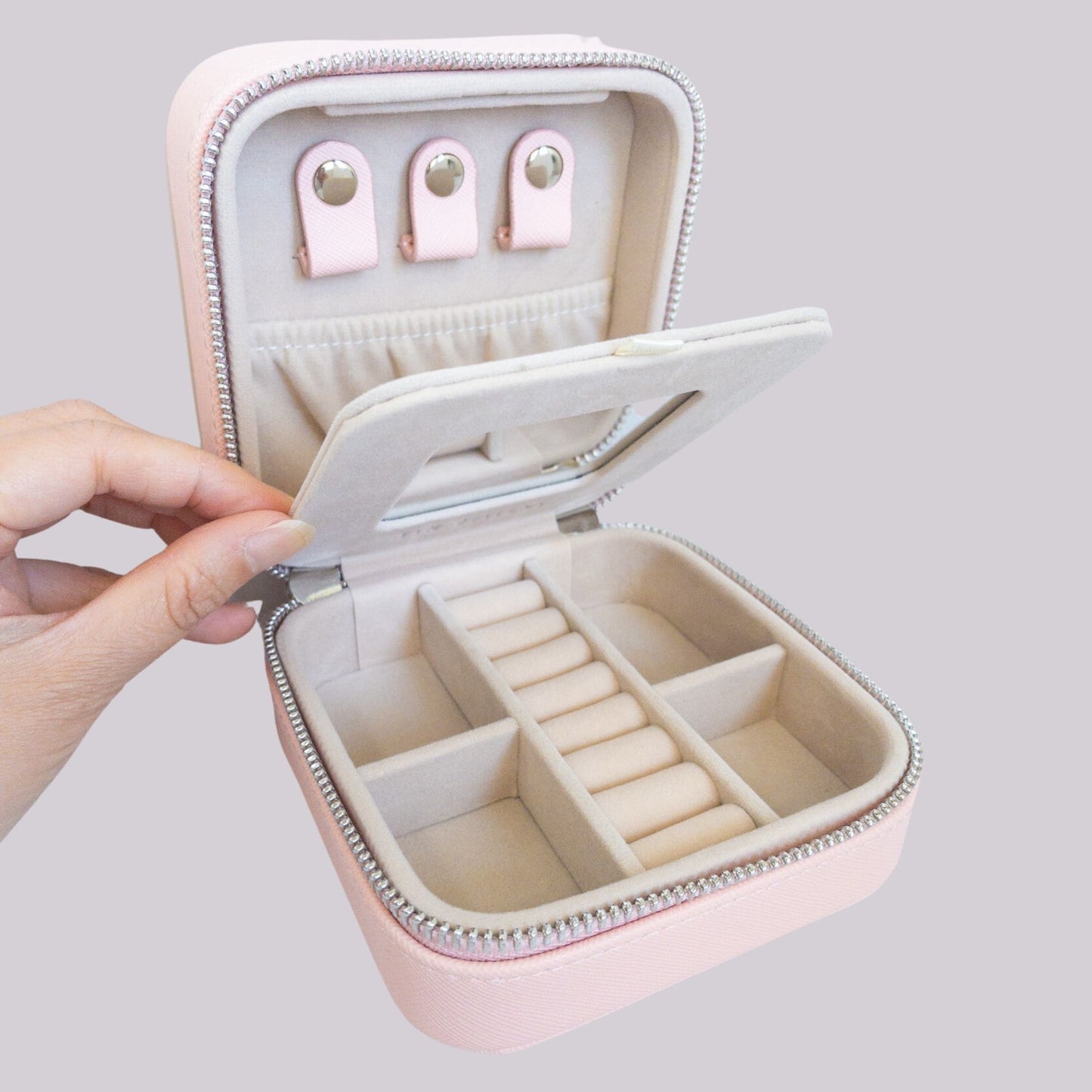 Vegan Leather Jewelry Organizer - Blush Pink