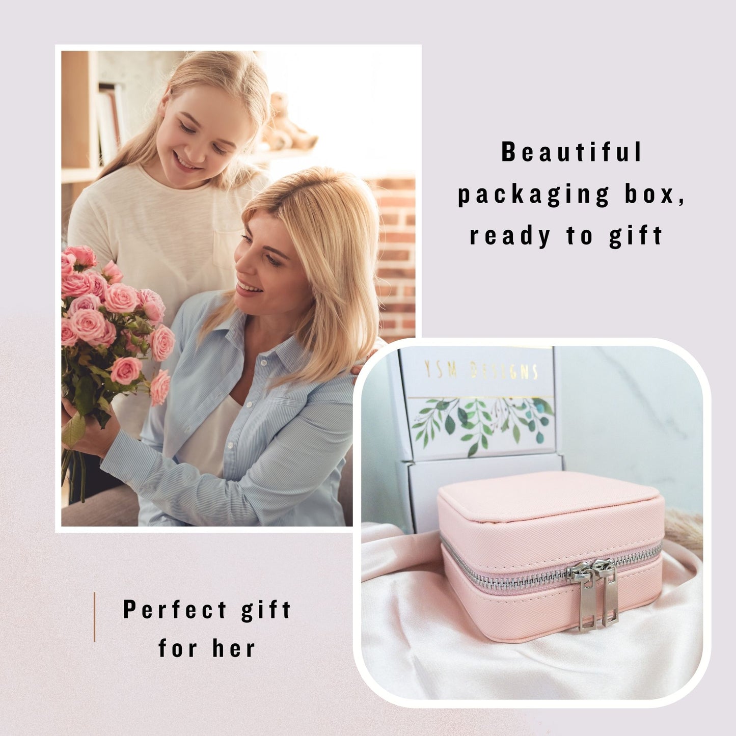 Vegan Leather Jewelry Organizer - Blush Pink