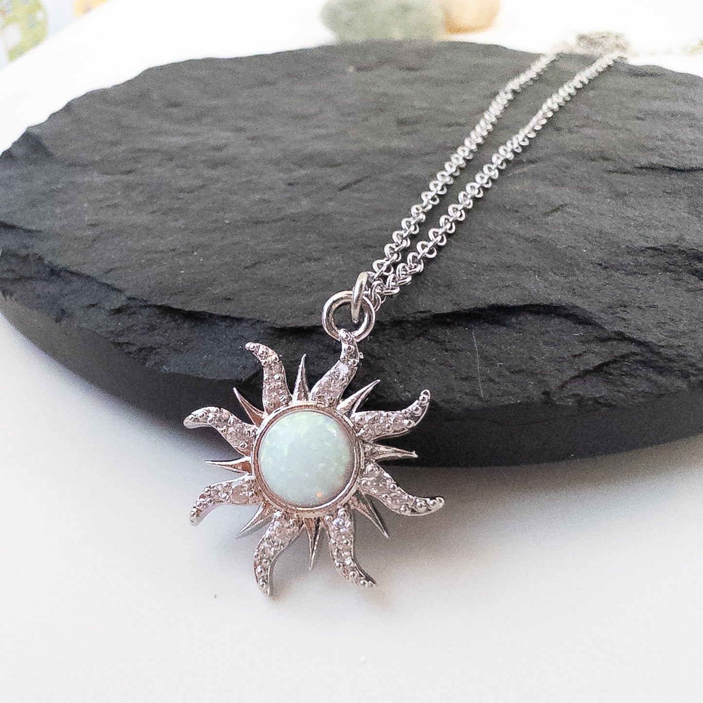 Opal Sun Necklace