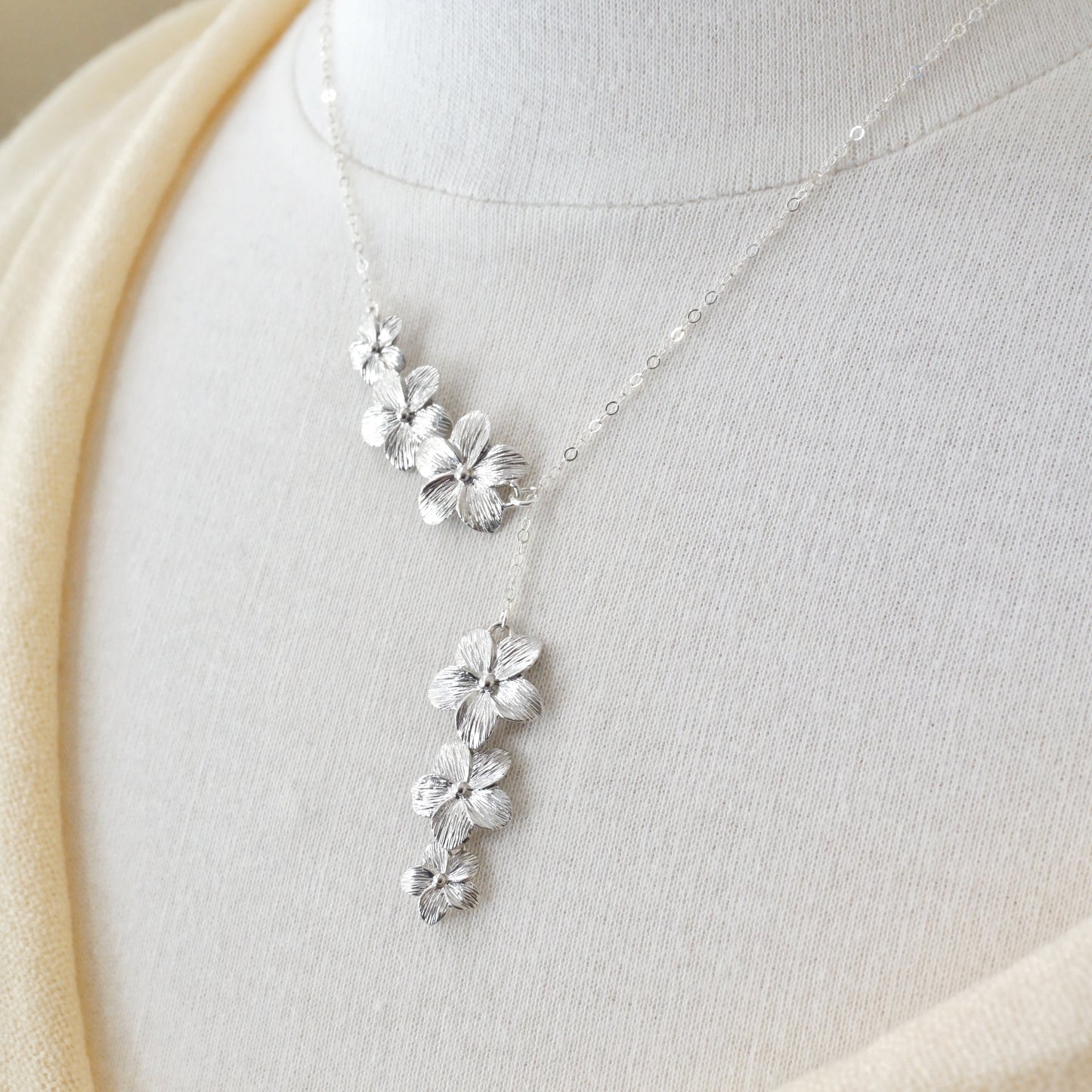 Plumeria Lariat Necklace