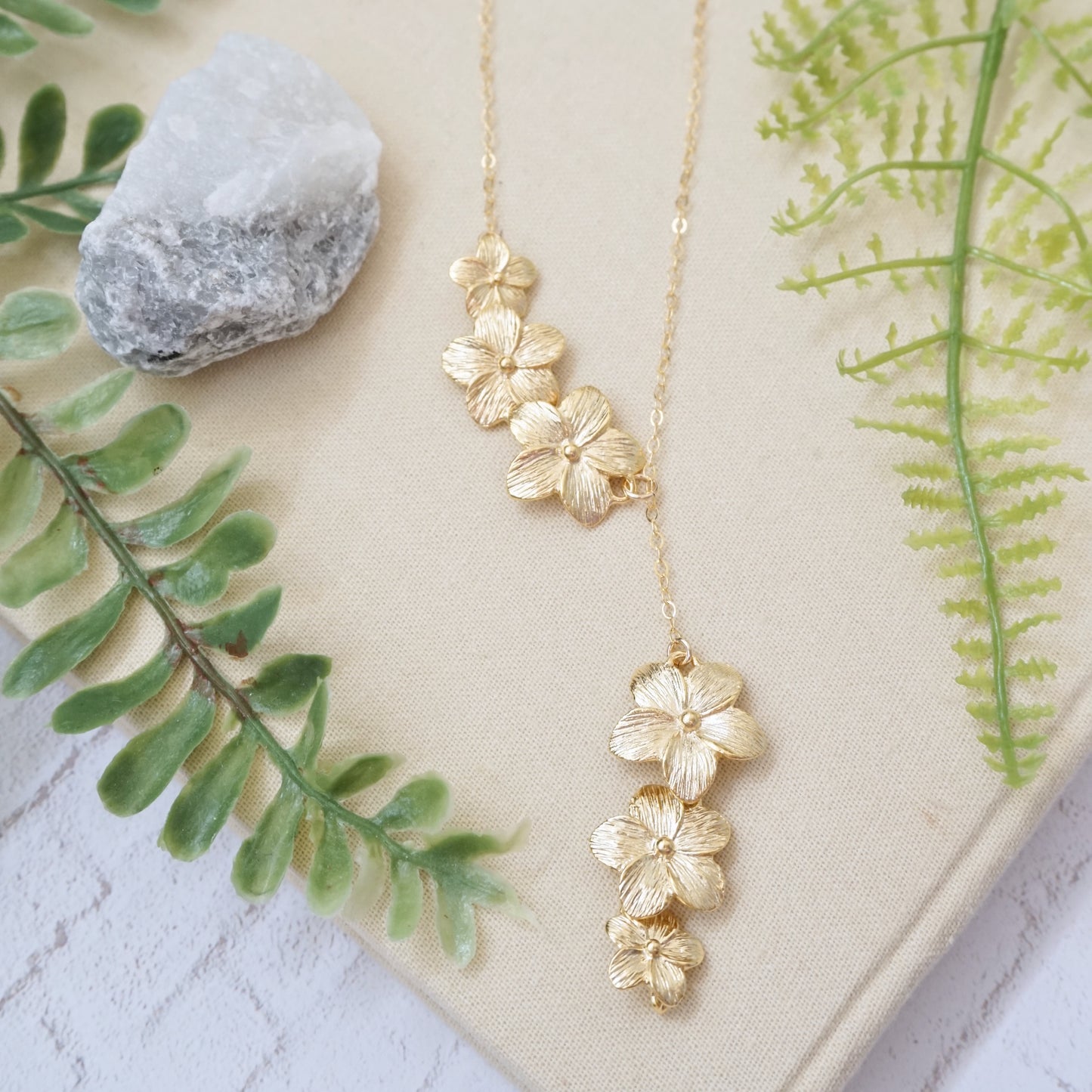 Plumeria Lariat Necklace