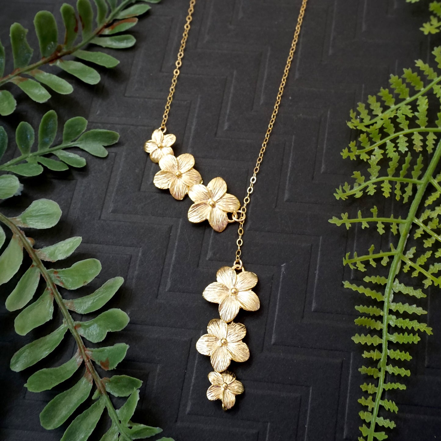 Plumeria Lariat Necklace