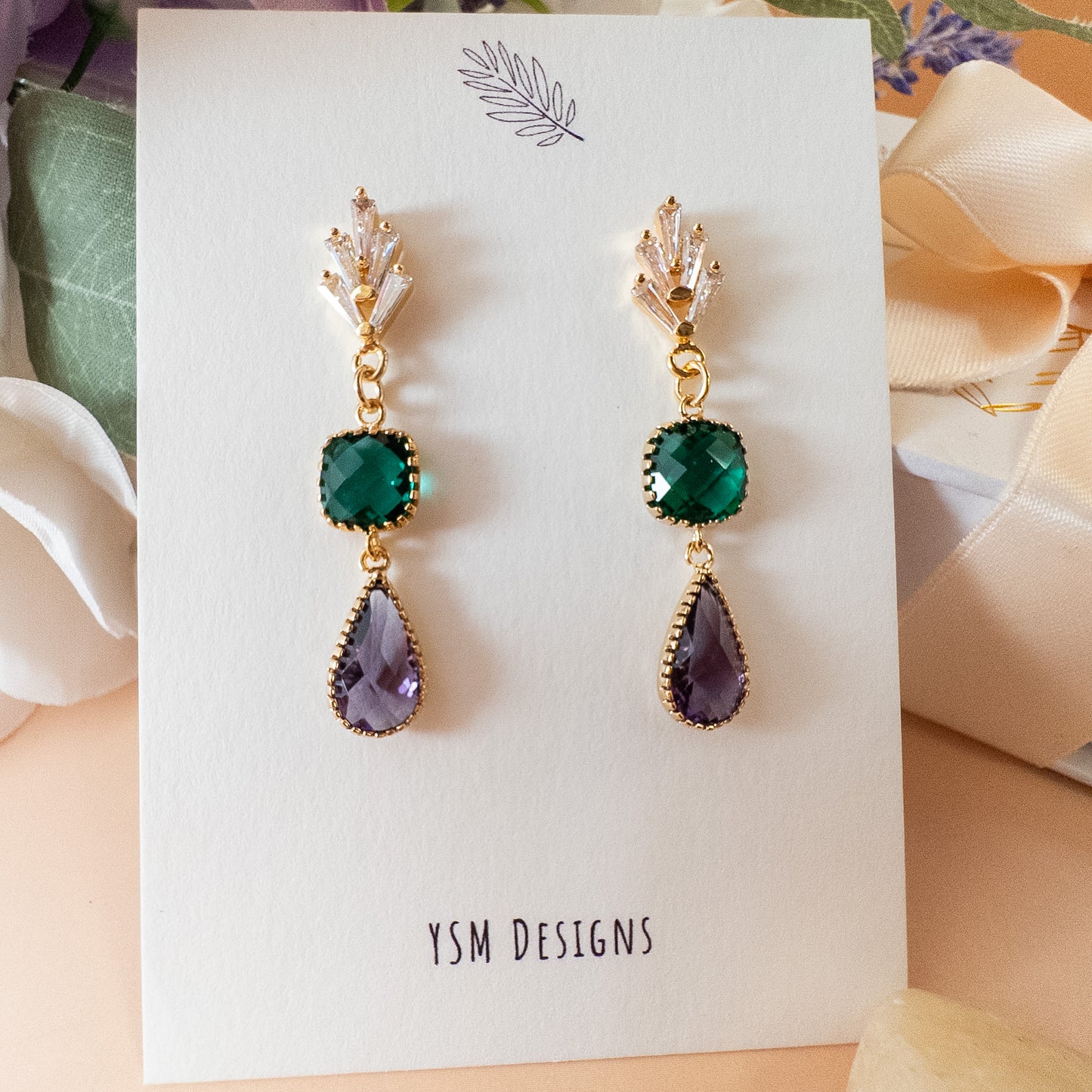 Emerald Plum Earrings