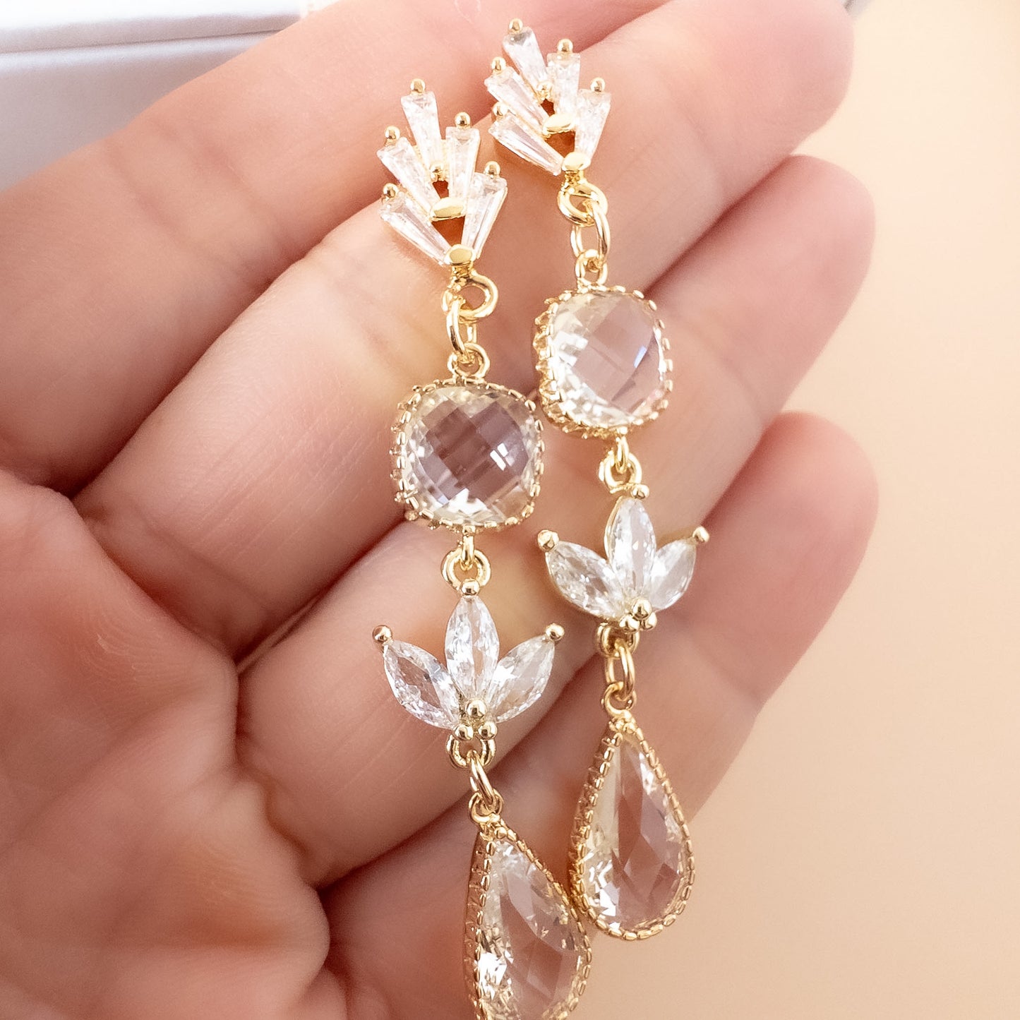 Hazel Clear Drop Earrings