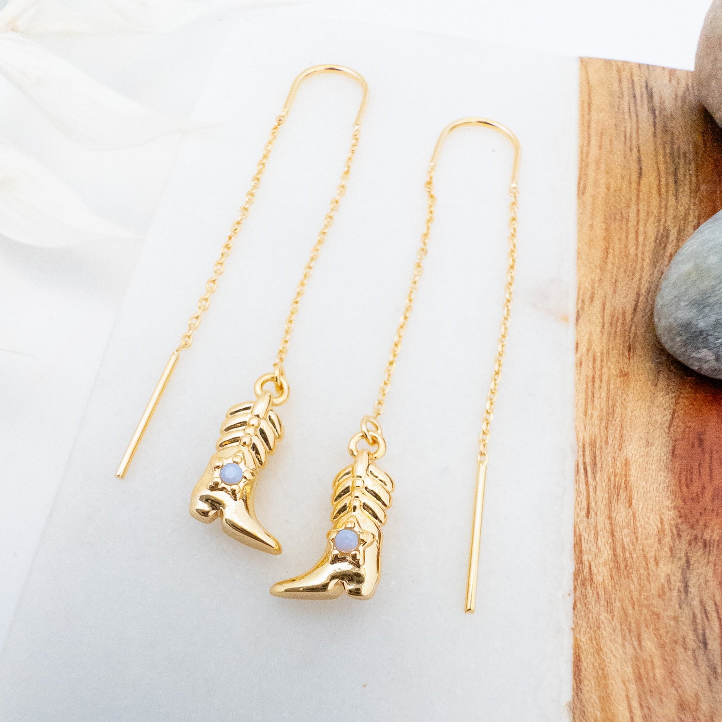 Cowboy Boots Threader Earrings