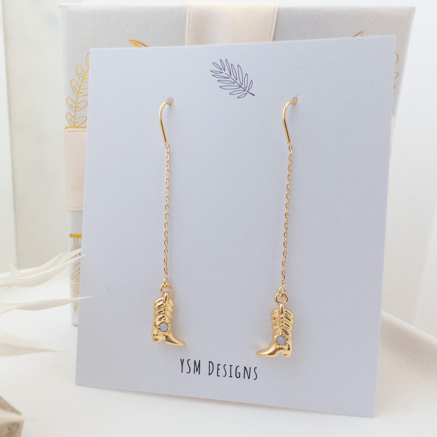 Cowboy Boots Threader Earrings