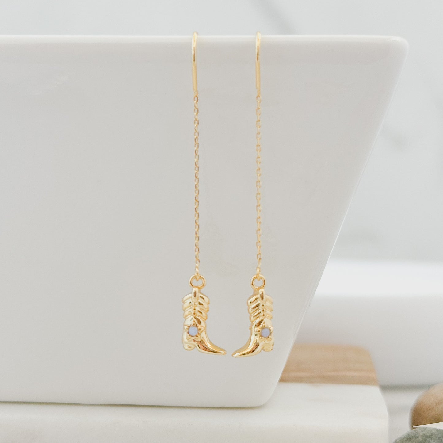 Cowboy Boots Threader Earrings