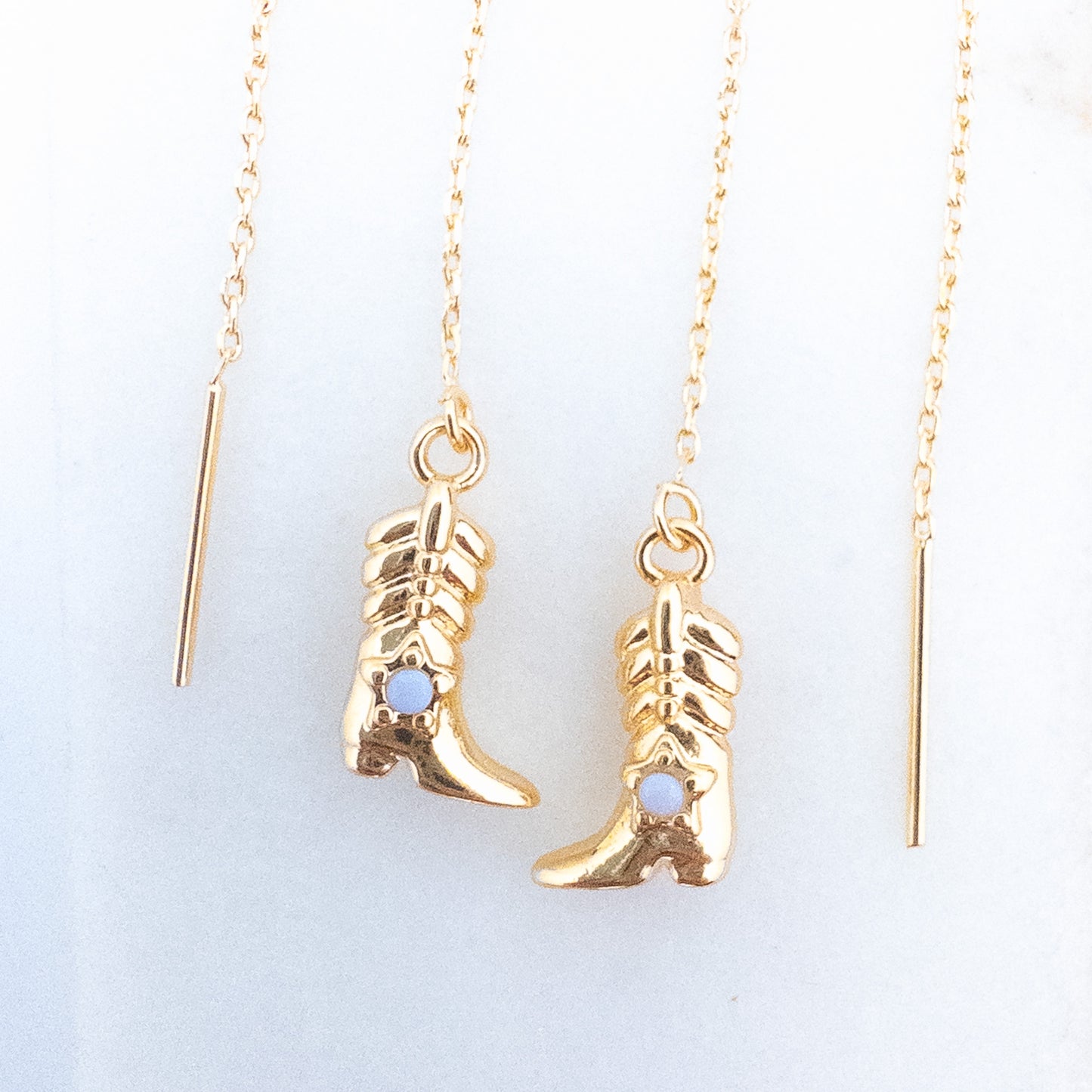 Cowboy Boots Threader Earrings