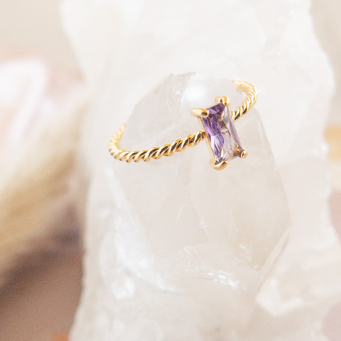 Purple Stone Twisted Ring