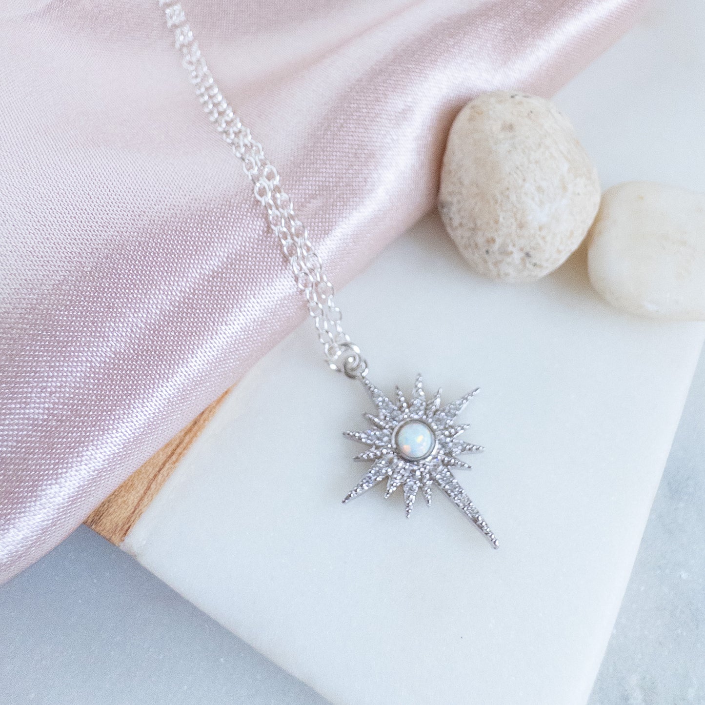 Silver Opal North Star Necklace