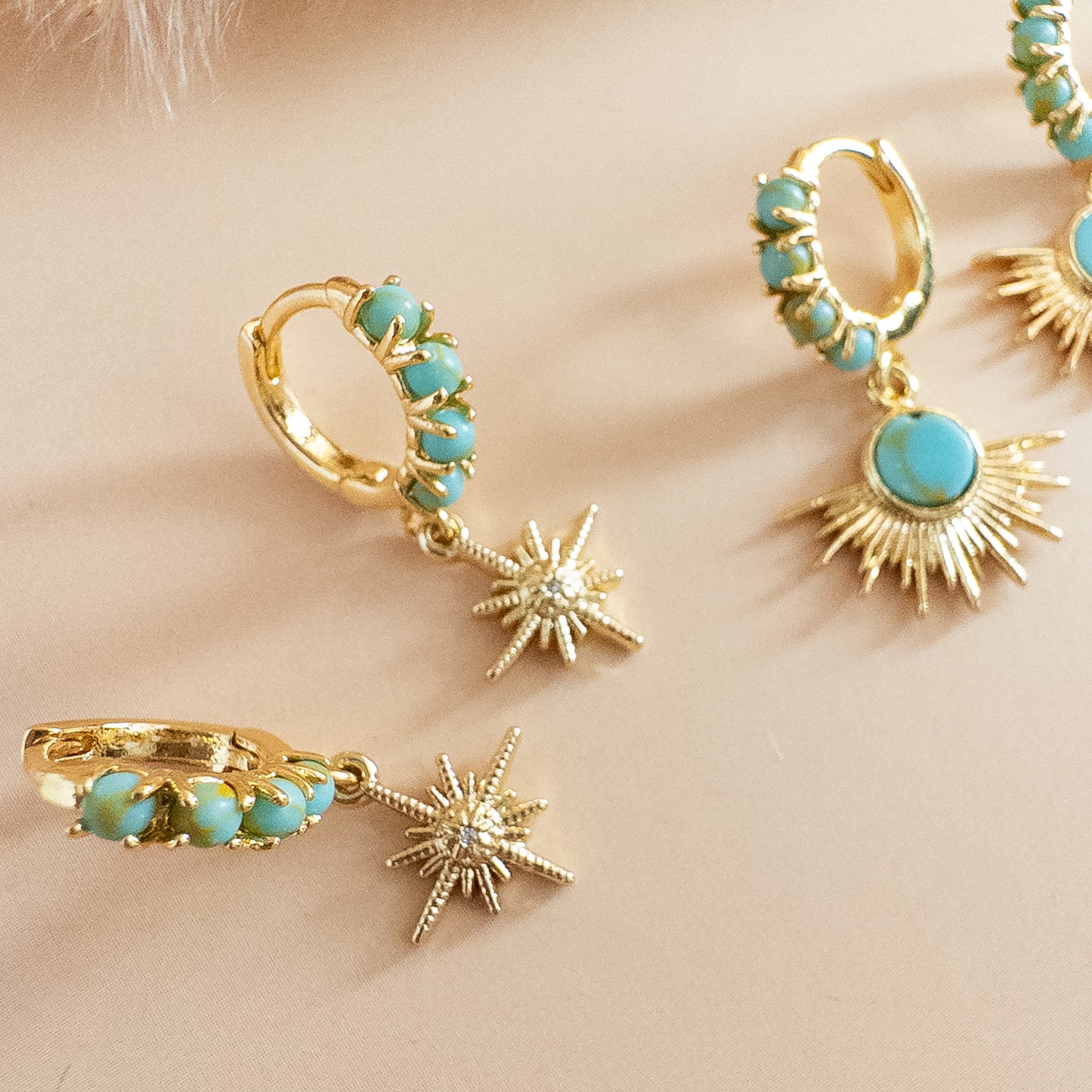 Sunburst Turquoise Huggies