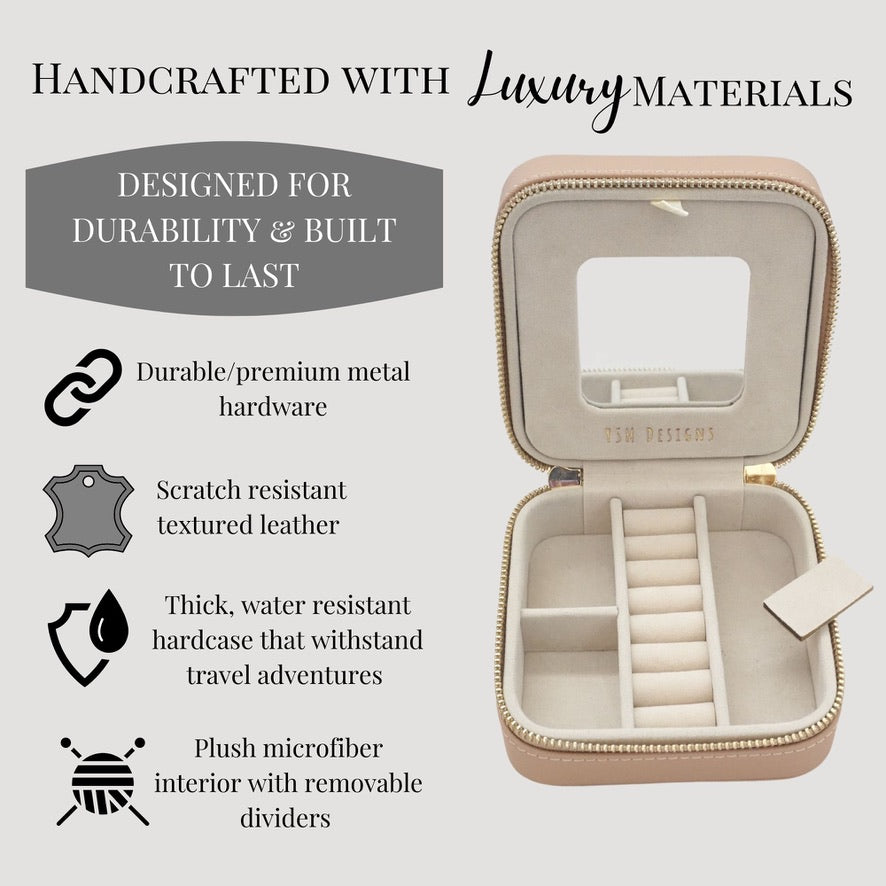 Vegan Leather Jewelry Organizer - Cream Beige