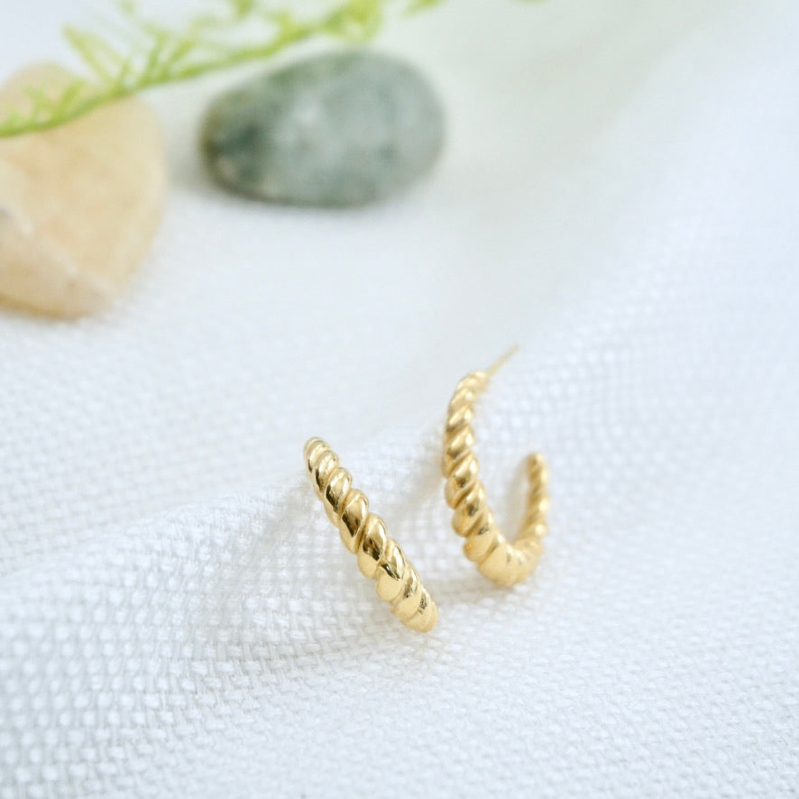 Twist Gold Hoop Earrings