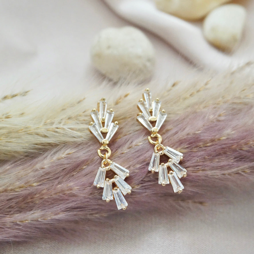 Small art deco stud earrings