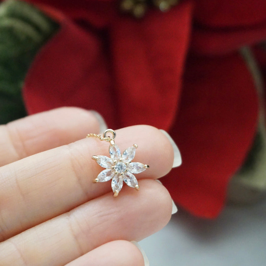 Poinsettia Threader Earrings