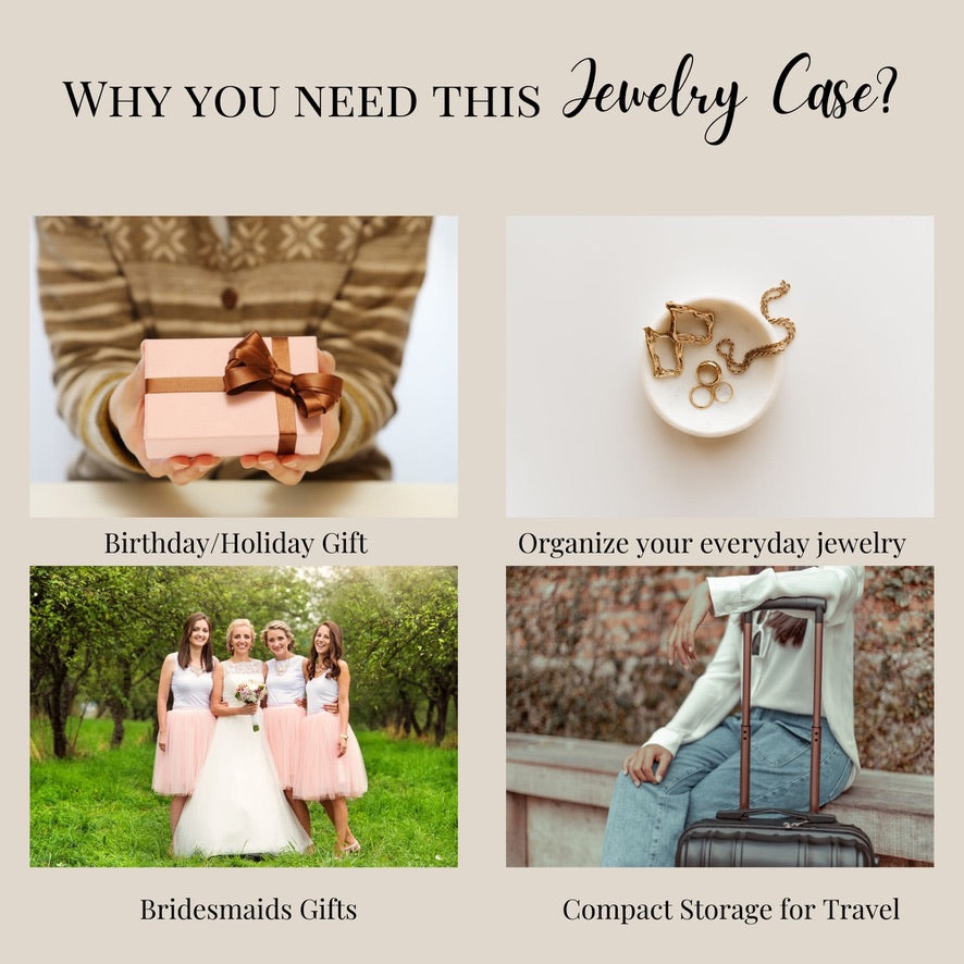Vegan Leather Jewelry Organizer - Cream Beige