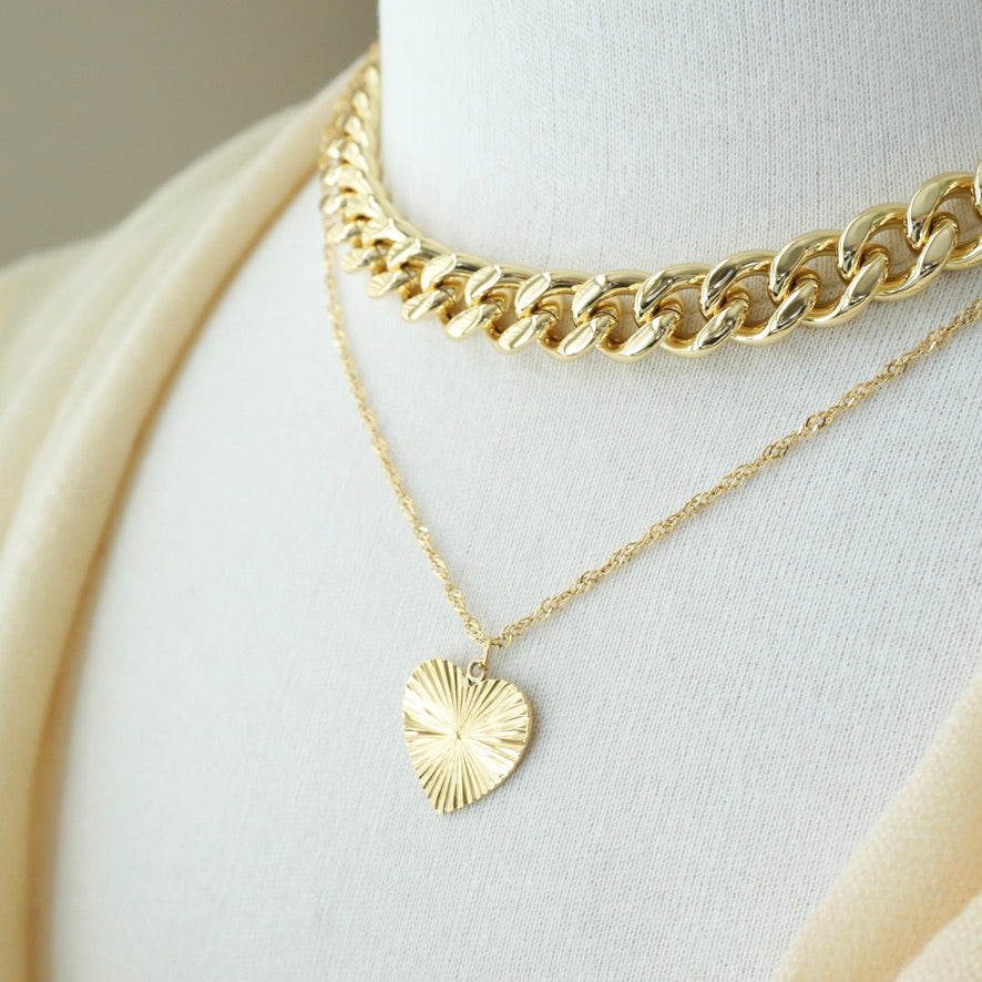 Layered heart necklace