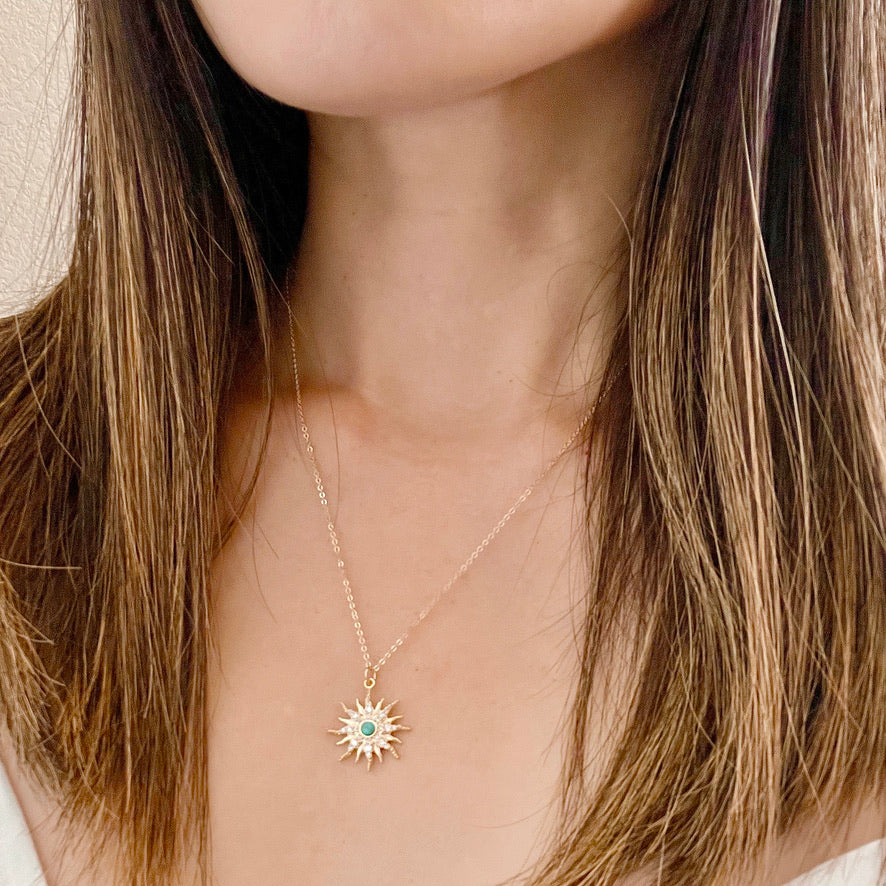 Turquoise Sunburst Necklace
