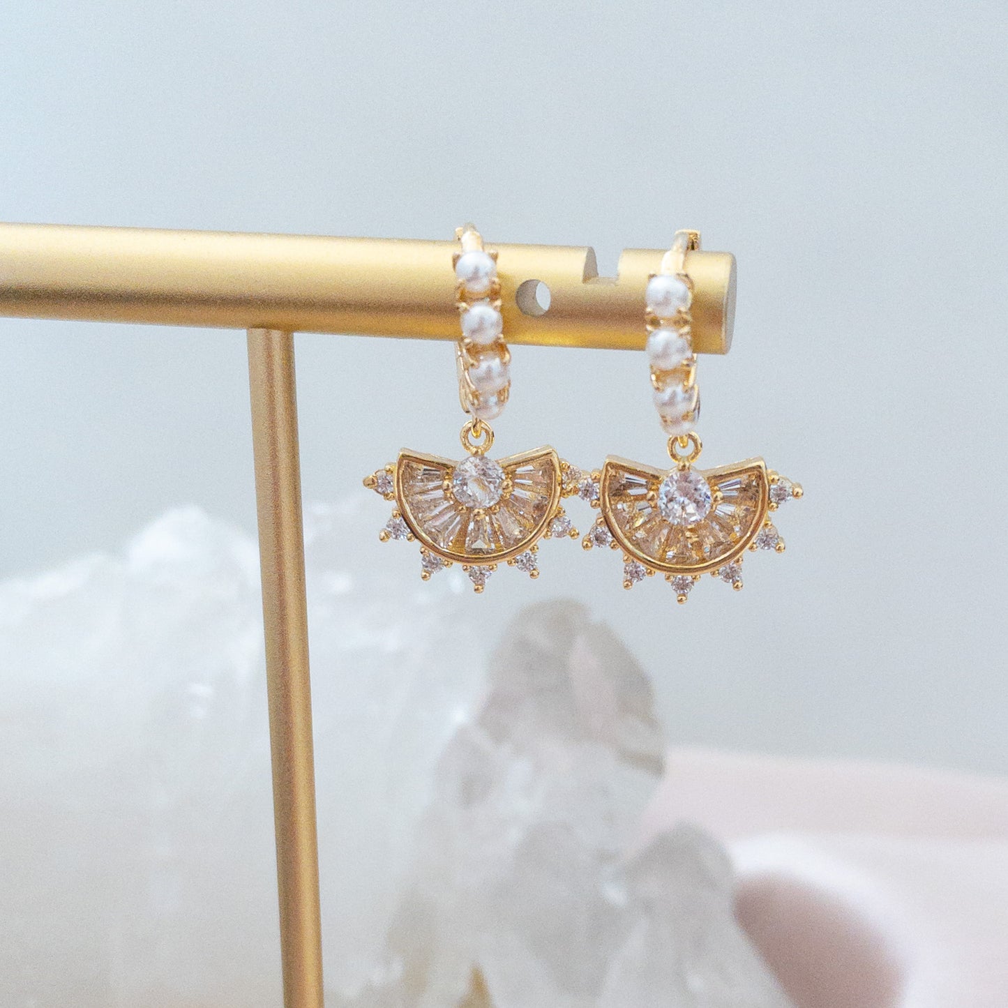 Amelia Pearl Huggie Earrings