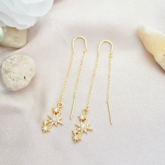 opal star earrings