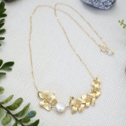 Unique dogwood flower necklace