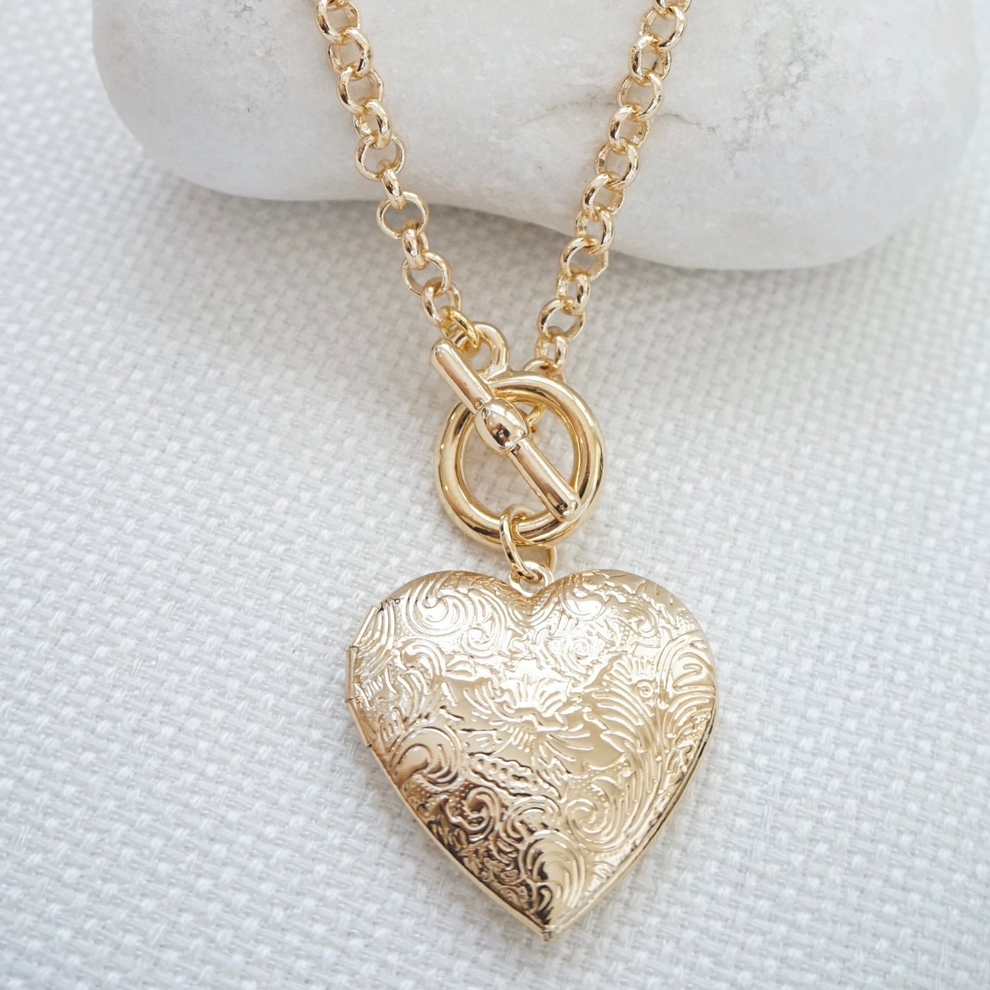 Heart Locket Toggle Necklace
