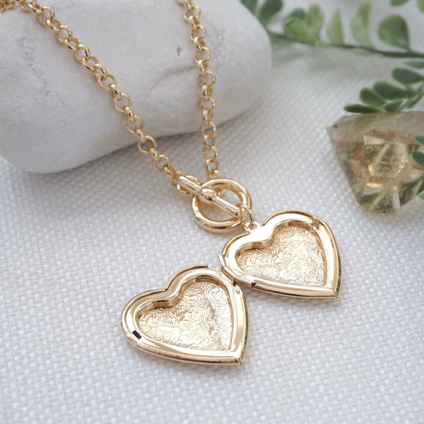 Heart Locket Toggle Necklace