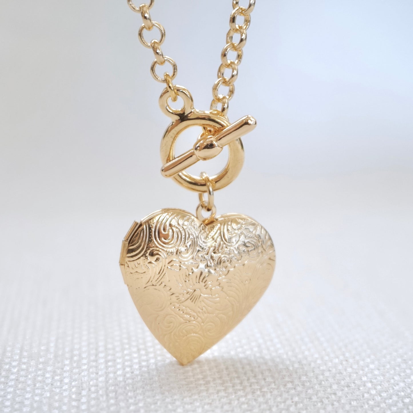 Heart Locket Toggle Necklace