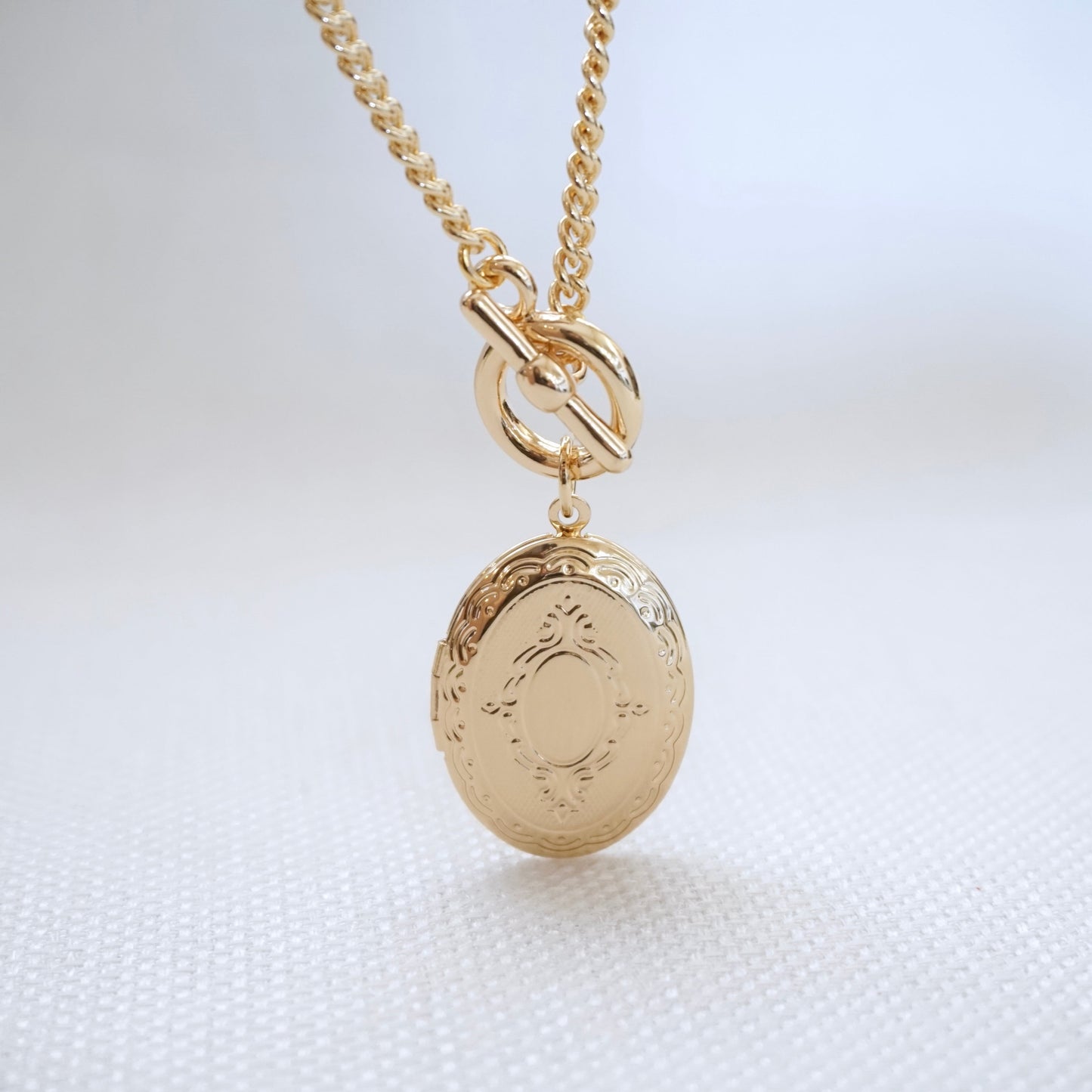 Oval Locket Toggle Necklace