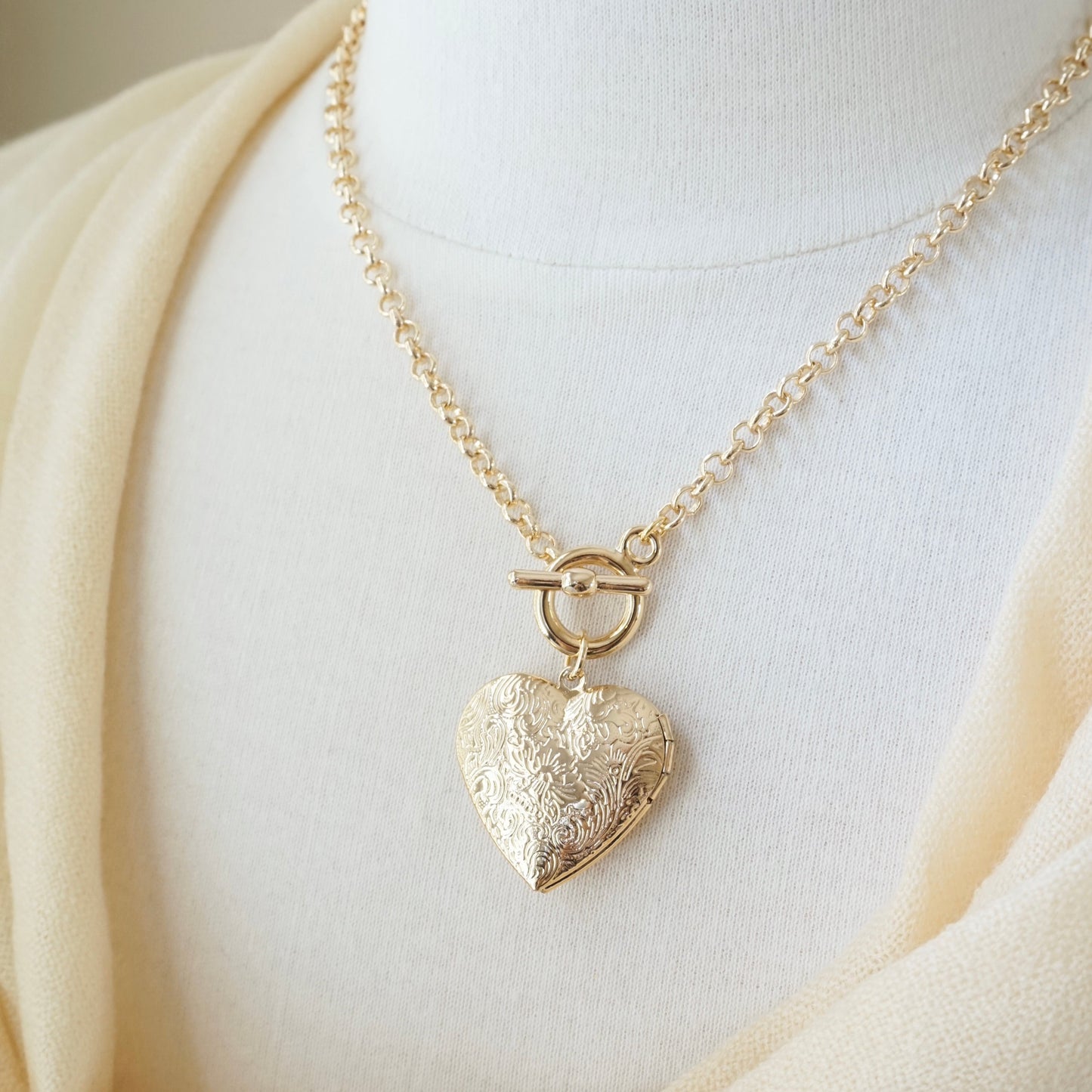 Heart Locket Toggle Necklace