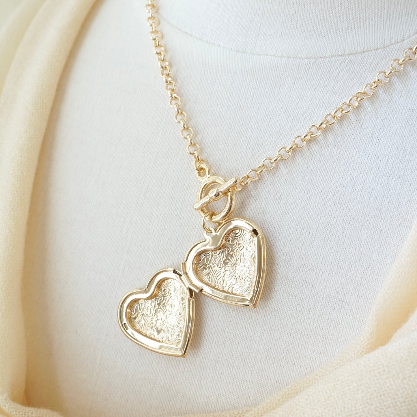 Heart Locket Toggle Necklace