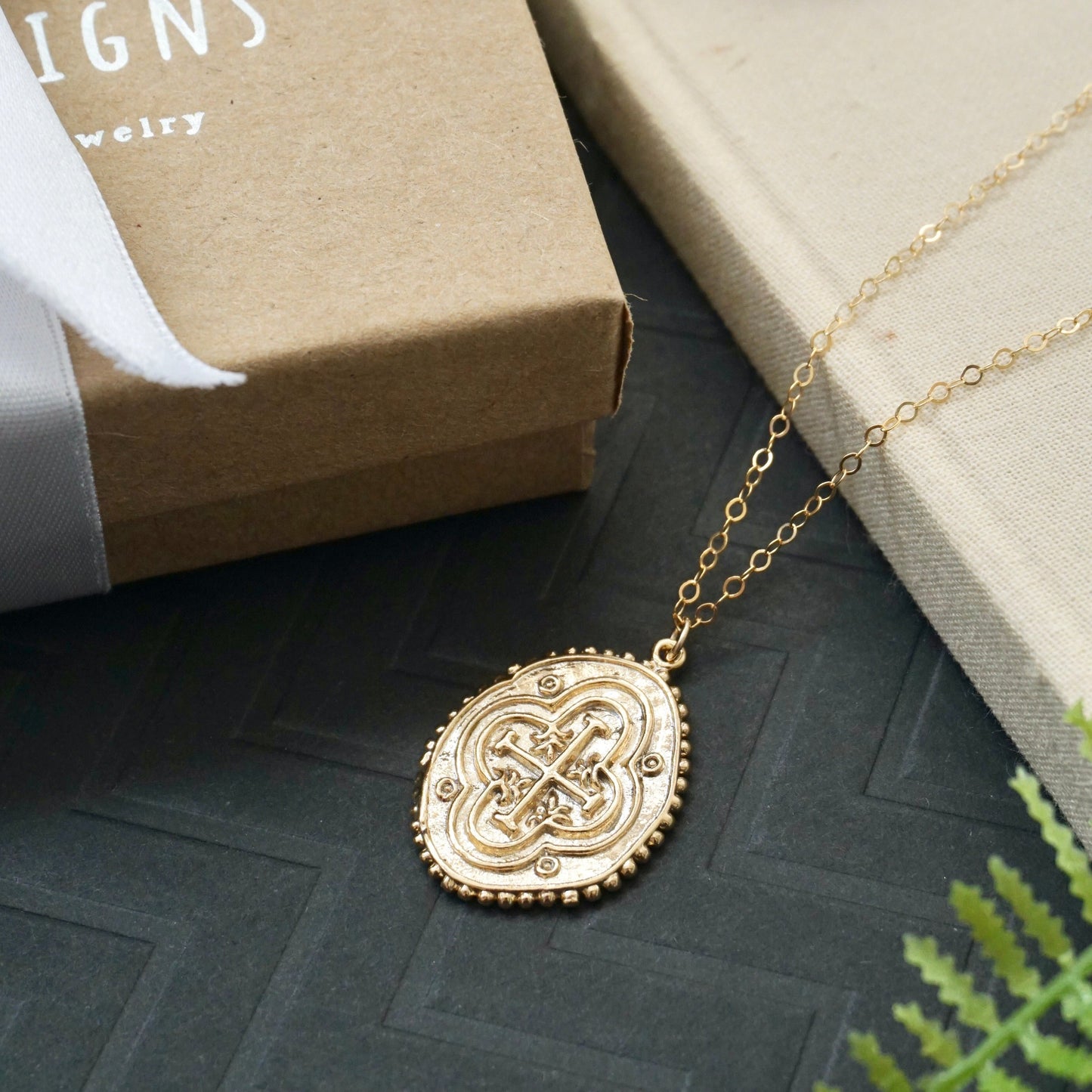 Gold Medallion Coin Necklace
