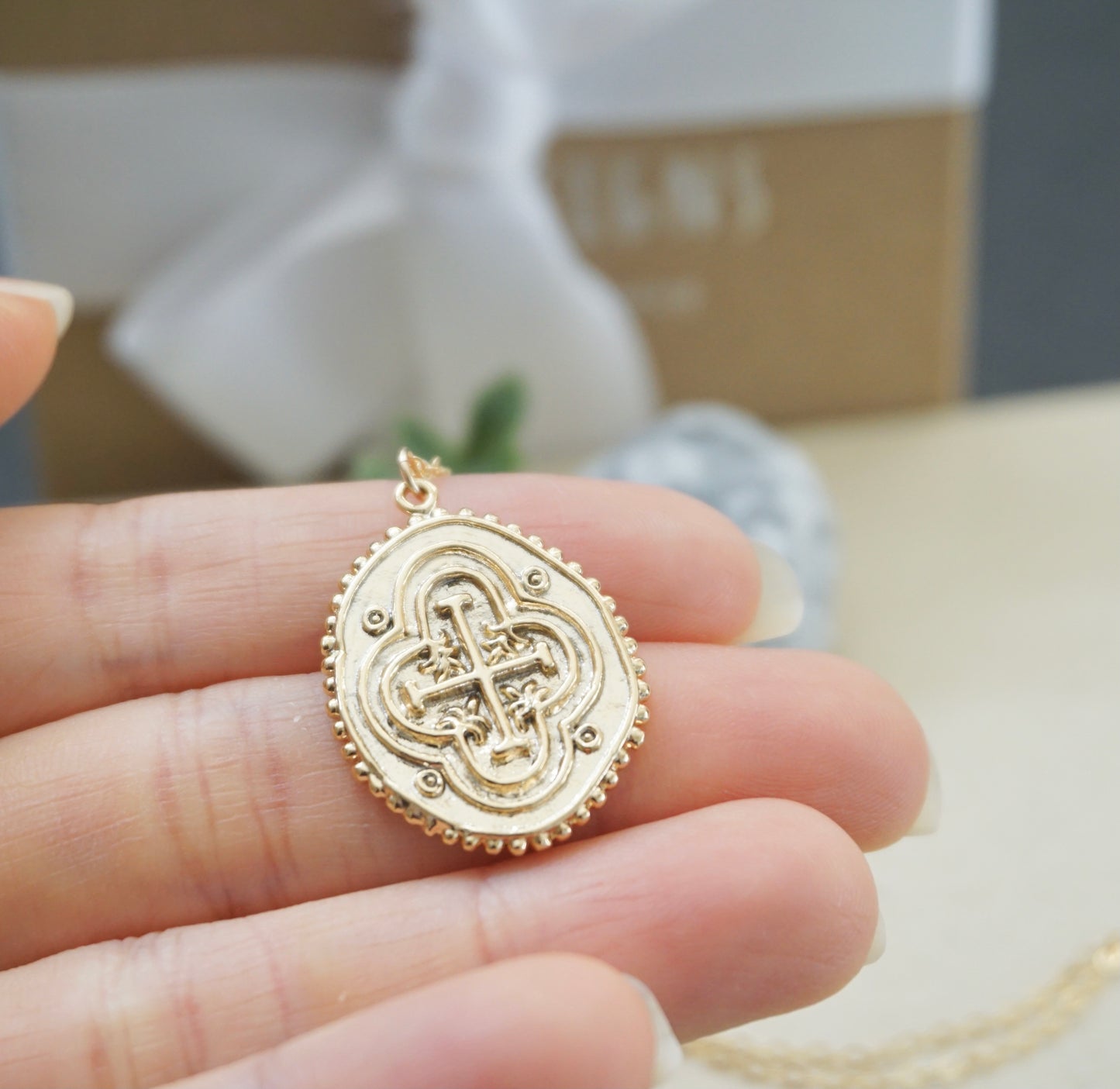 Gold Medallion Coin Necklace