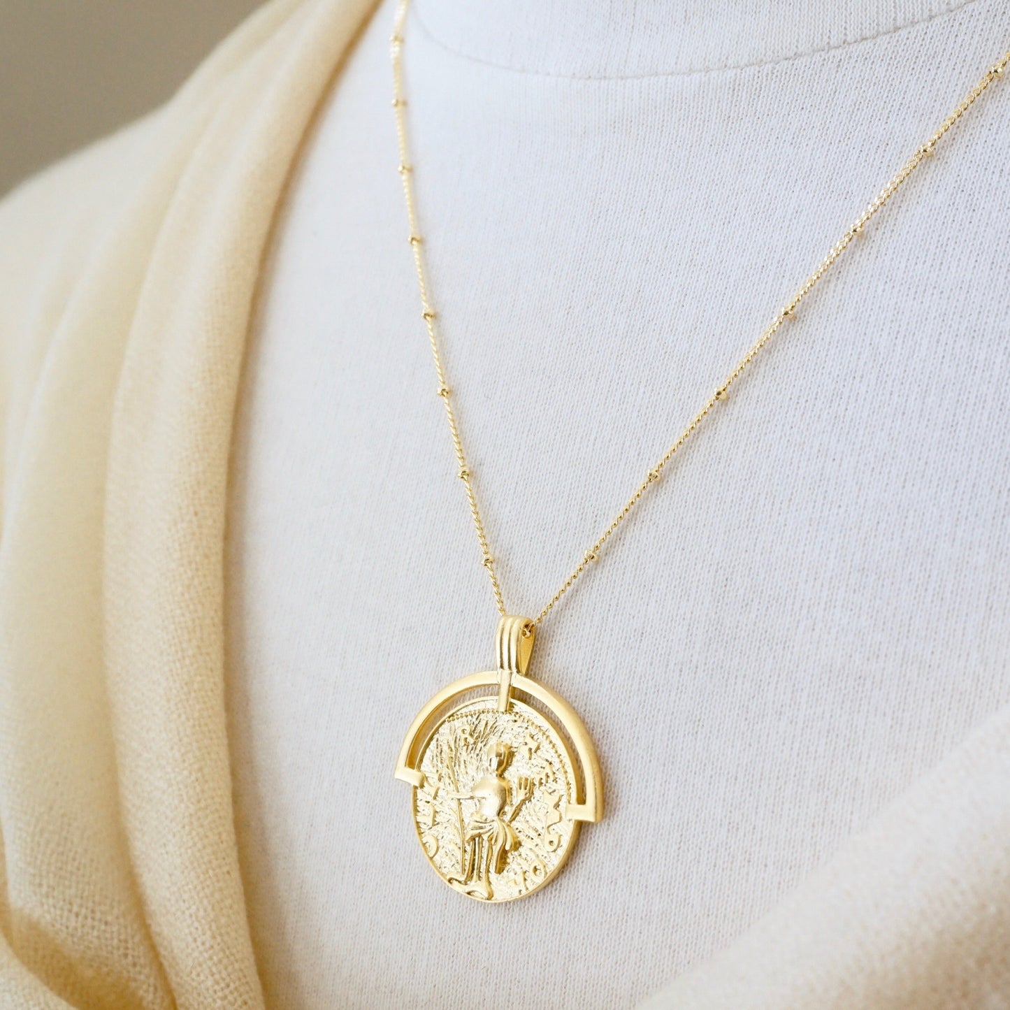 Vintage Coin Medallion Necklace