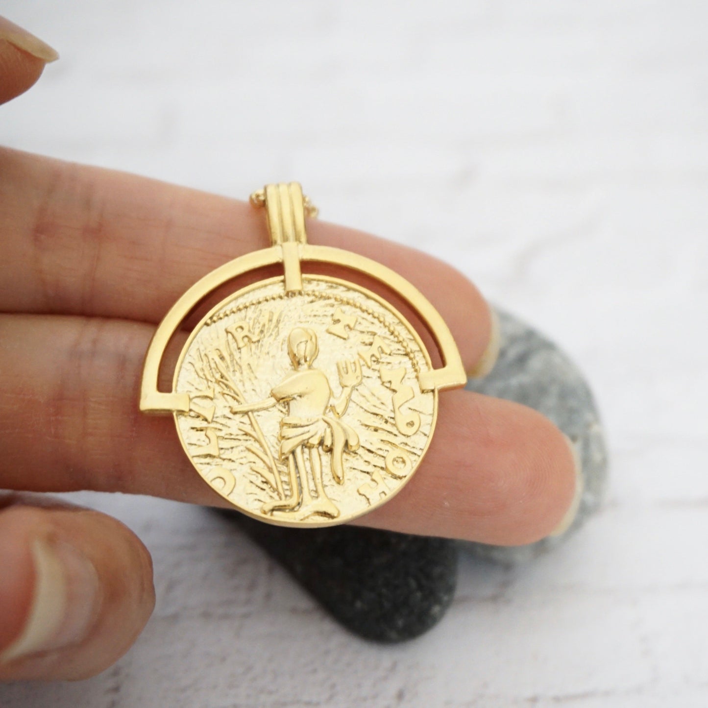 Vintage Coin Medallion Necklace