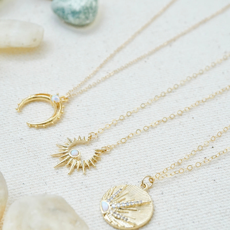 Opal Sunburst Necklace