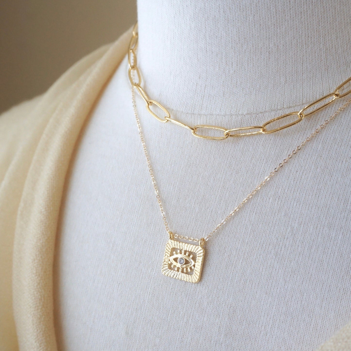 Layered Evil eye necklace