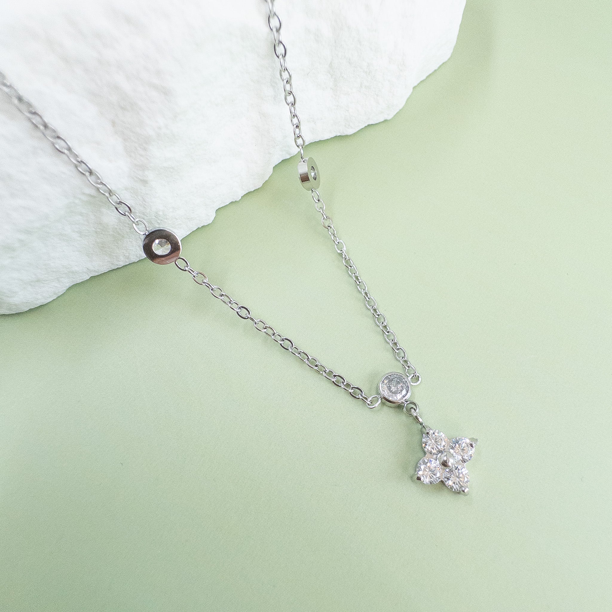 Twinkle Star Necklace - CZ Station Necklace by YSM Designs
