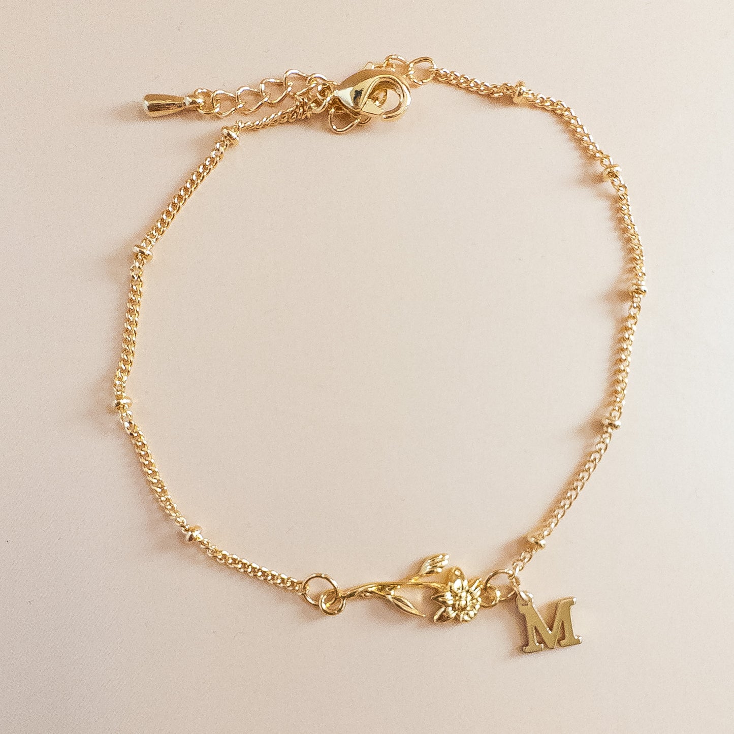 Personalized Birth Flower Bracelet
