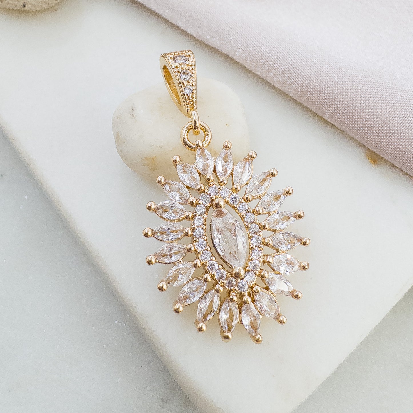 Rhinestone Marquise Pendant