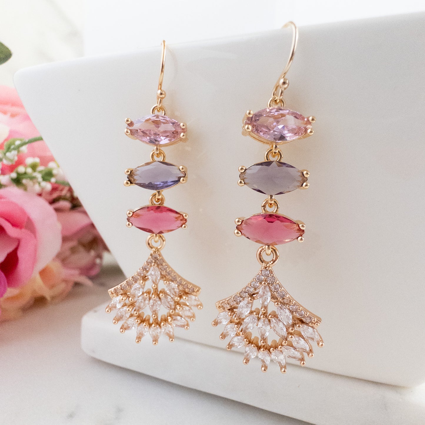 Anastasia Earrings/ Pink