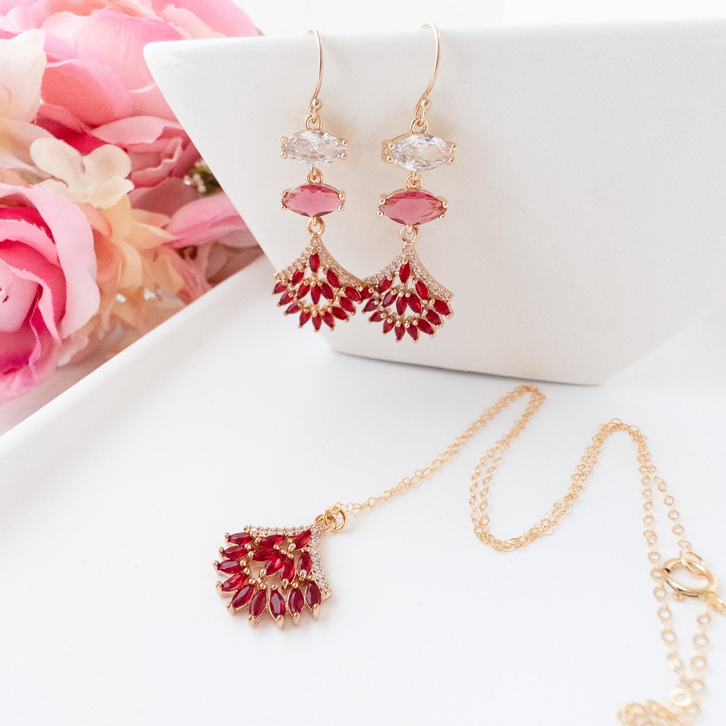 Anastasia Jewelry Set - Red