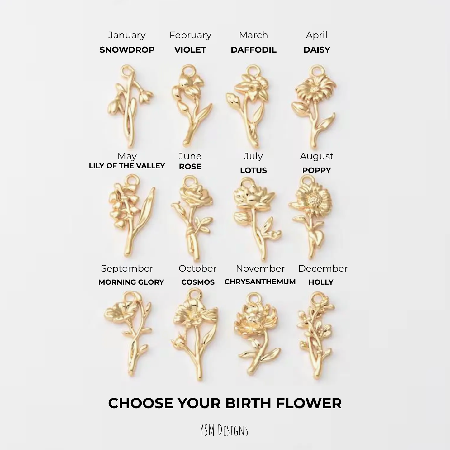 Personalized Birth Flower Bracelet