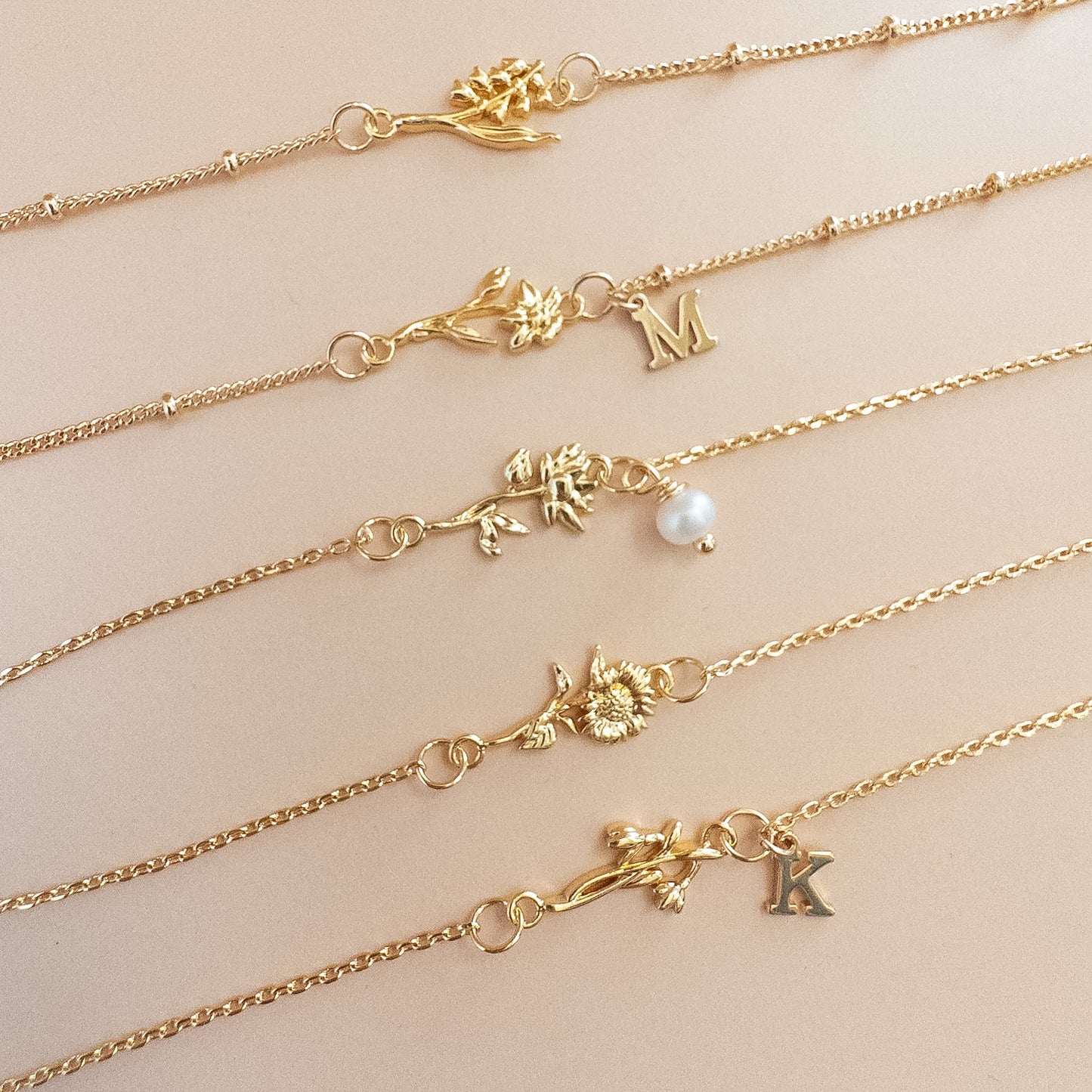 Personalized Birth Flower Bracelet