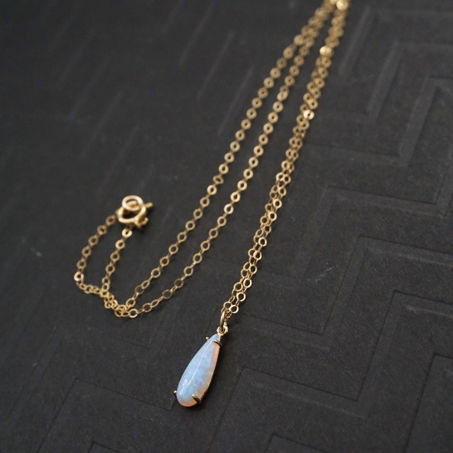 Opal Teardrop Earrings Necklace Set