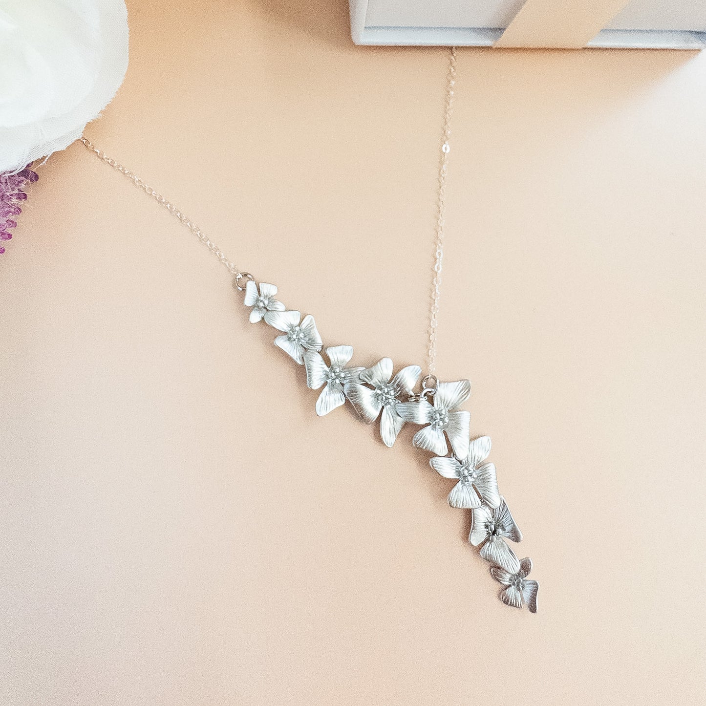 Asymmetrical Dogwood Necklace