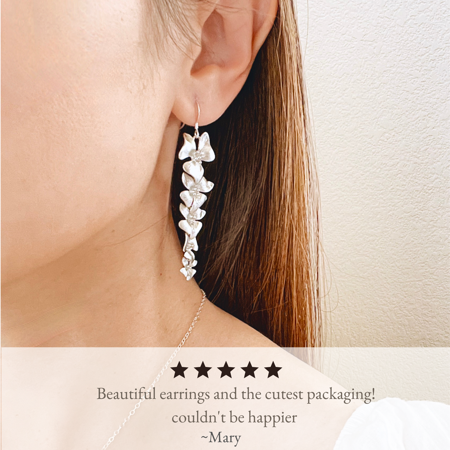 Cascading Silver Dogwood Earrings
