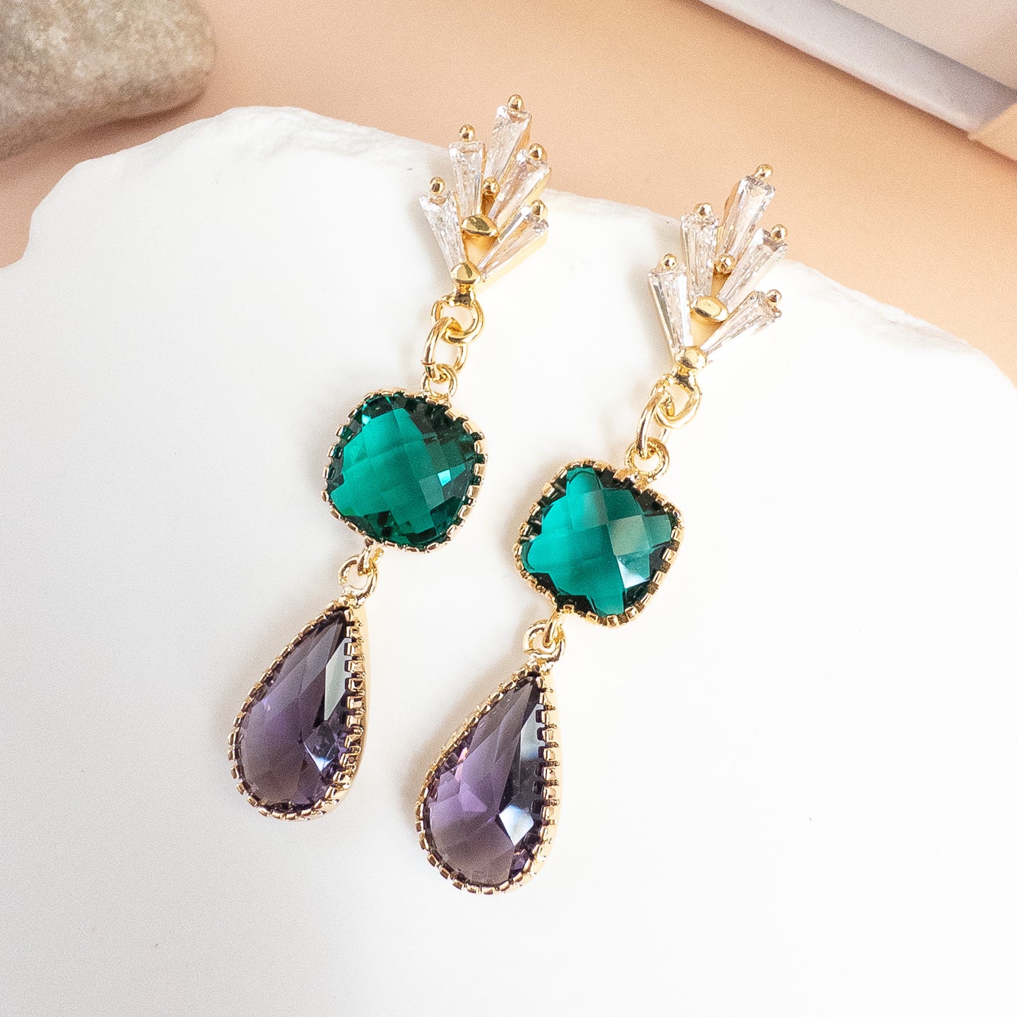 Emerald Plum Earrings