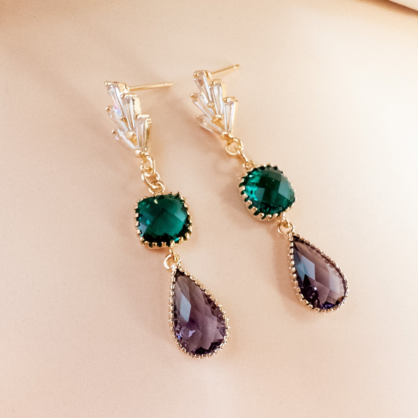 Emerald Plum Earrings