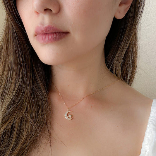 Opal Crescent Necklace